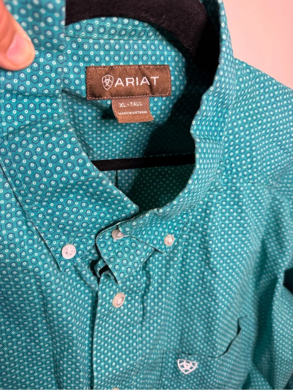 Ariat Teal Microdot Button-Down Shirt